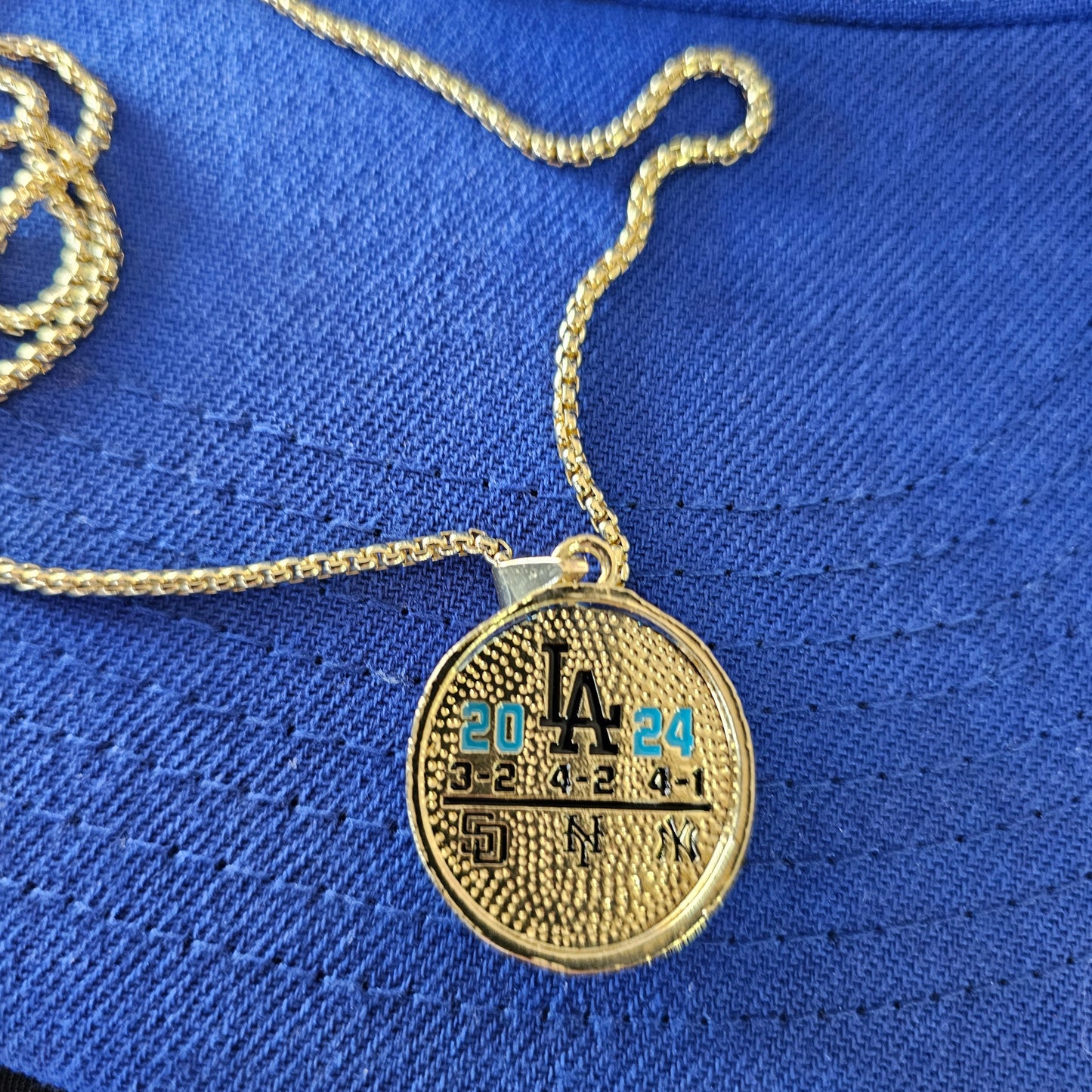 LA 2024 WORLD SERIES Pendant necklace top of ring replica with date and team's engraved 2024