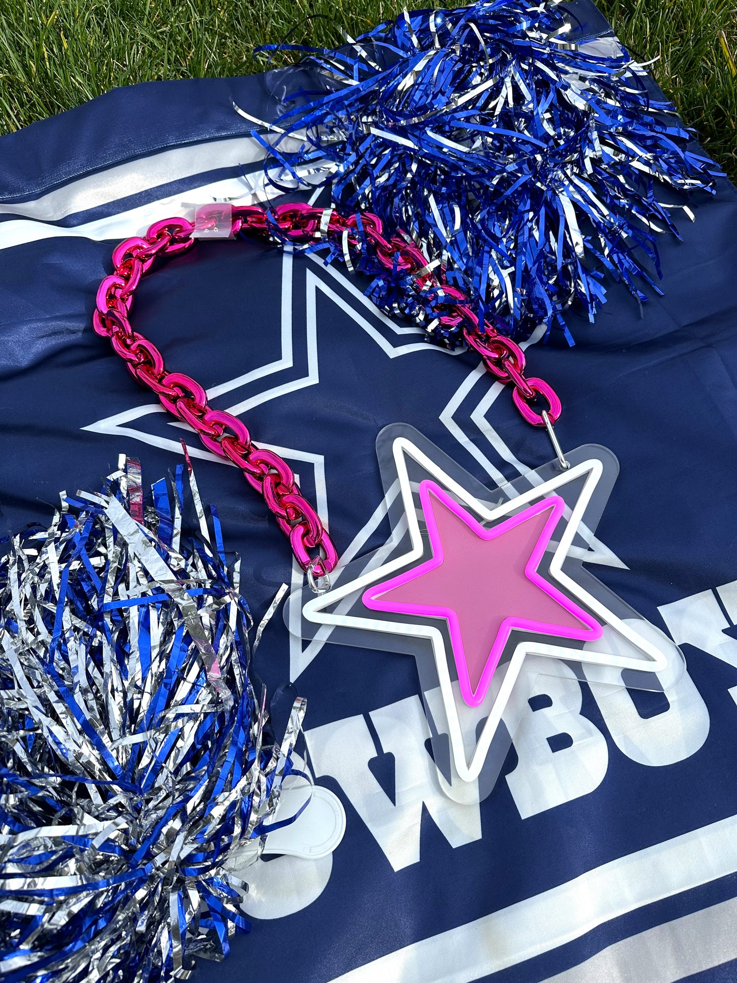 New Light Up Gameday Star Chain 12v dual power with Dimmer and remote