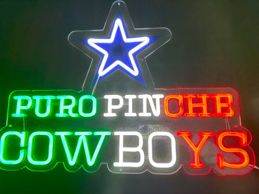 Puro Pinche Cowboys LED Sign