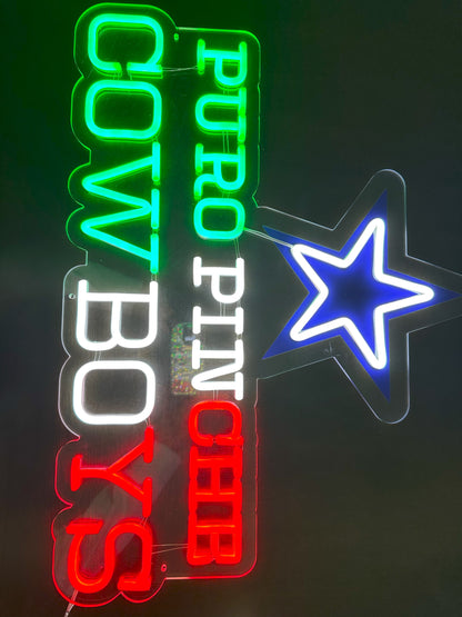 Puro Pinche Cowboys LED Sign