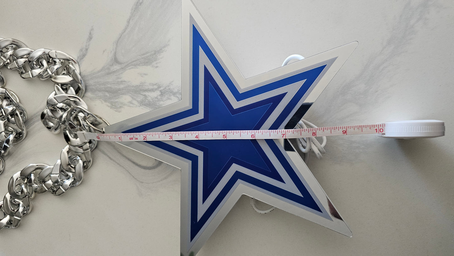 Cowboys 10 star LED Chain NECKLACE 5V silver chain