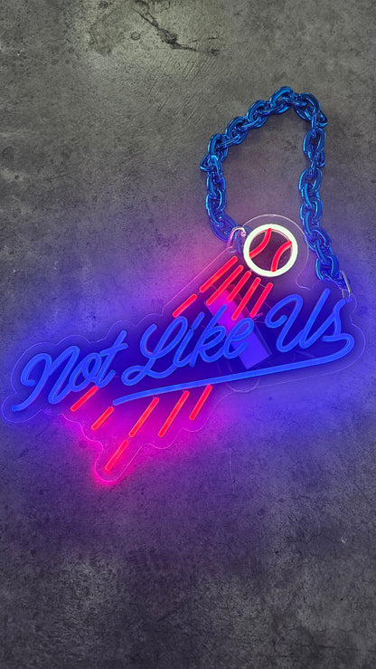 Not Like Us Shower LED Light-Up LA Dodgers chain 12v 17x20