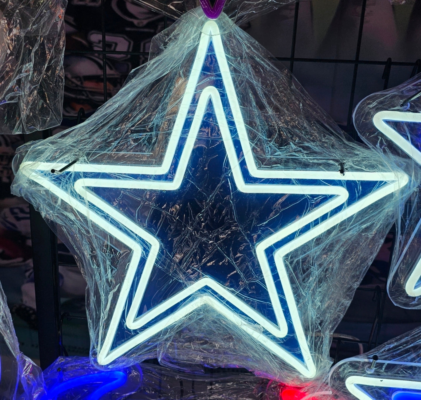 Light up star Cowboys star LED Chain NECKLACE 12v Dual Power with remote and dimmer 15 inches