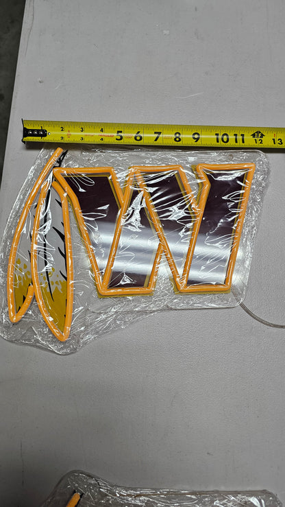 WASHINGTON W with feather led chain sign 13x12 12v dual power with remote and dimmer