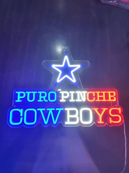 DALLAS COWBOYS PURO PINCHE COWBOYS TEXAS COLORS LED WALL Sign