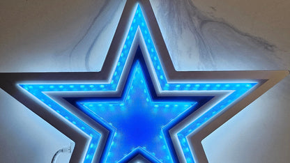 Cowboys 10 star LED Chain NECKLACE 5V silver chain