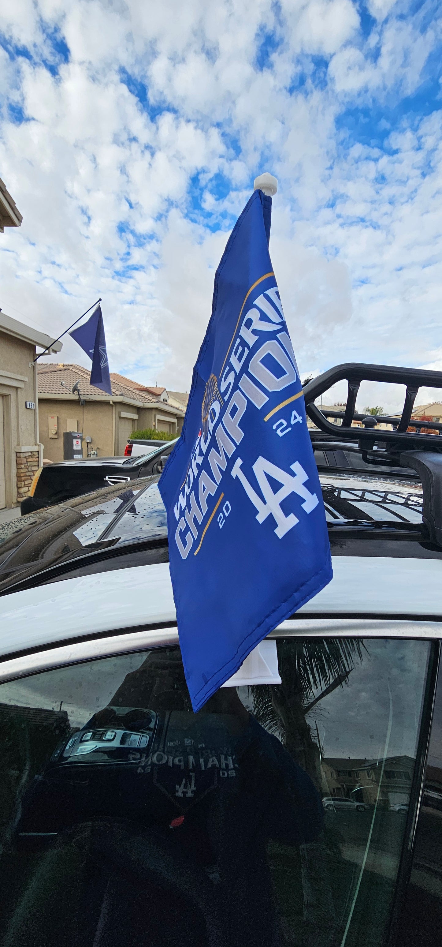 Dodgers world Series champions  vehicle window Flag double sided  print.