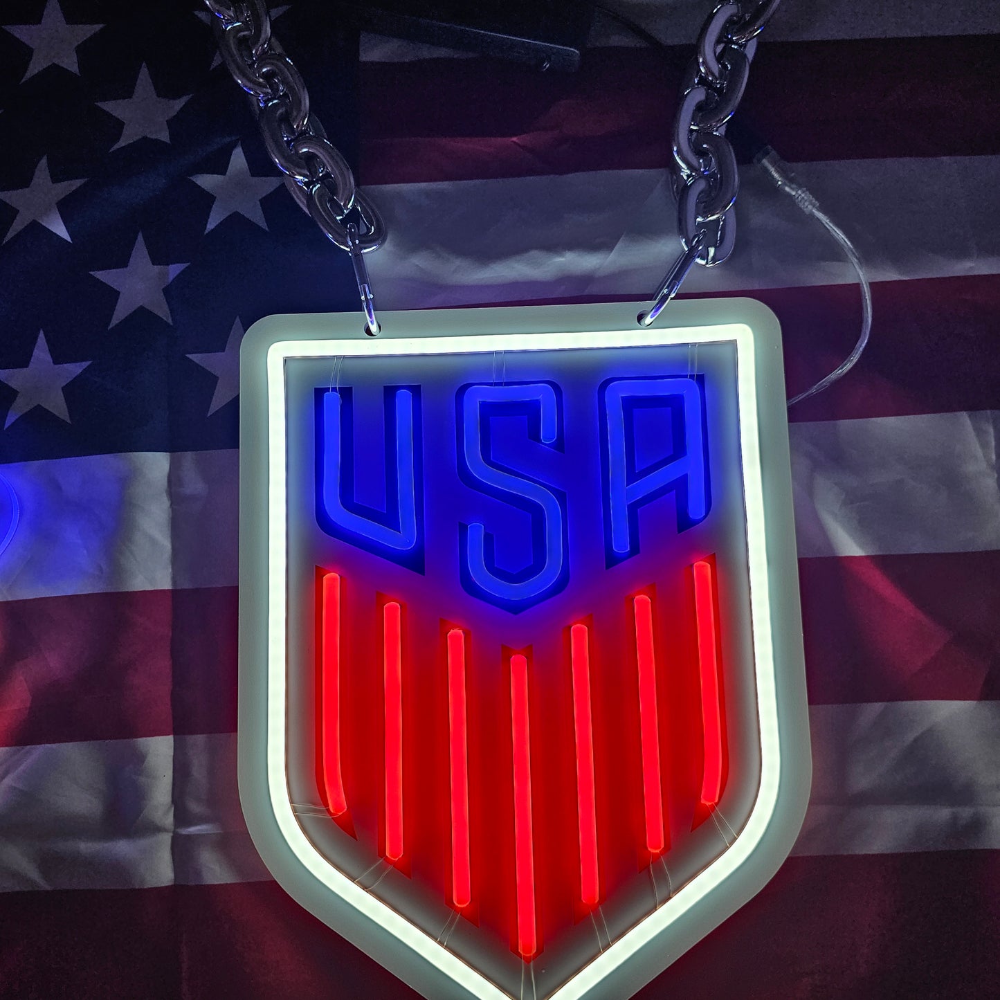 United States National Team led soccer Logo necklace chain