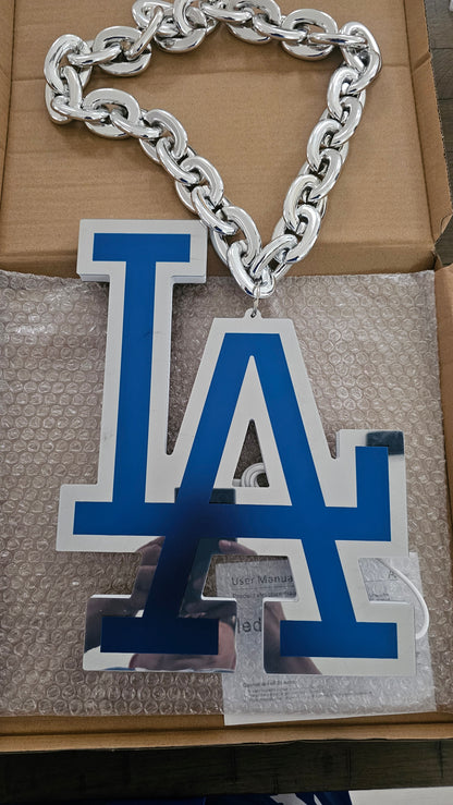Infinity LED LA Dodgers chain 5v 12 x 9 usb 3 AA Battery necklace