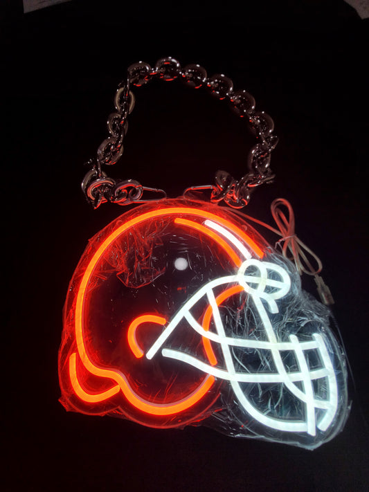 BROWNS CHAIN LED Necklace sign 12v dual power with remote and dimmer