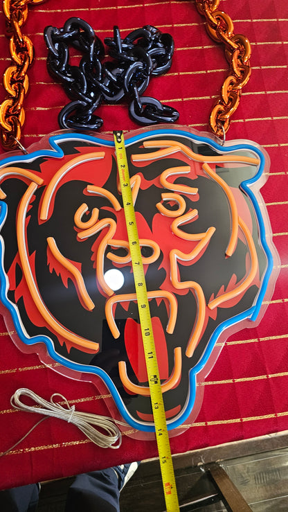 BEARS Head led chain sign 12v dual power with remote and dimmer