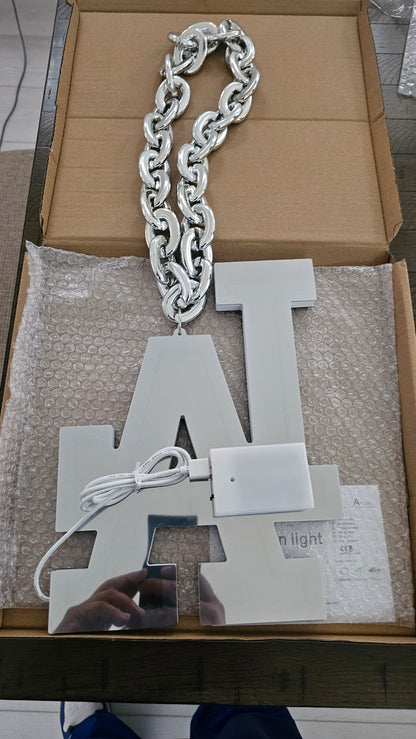 Infinity LED LA Dodgers chain 5v 12 x 9 usb 3 AA Battery necklace