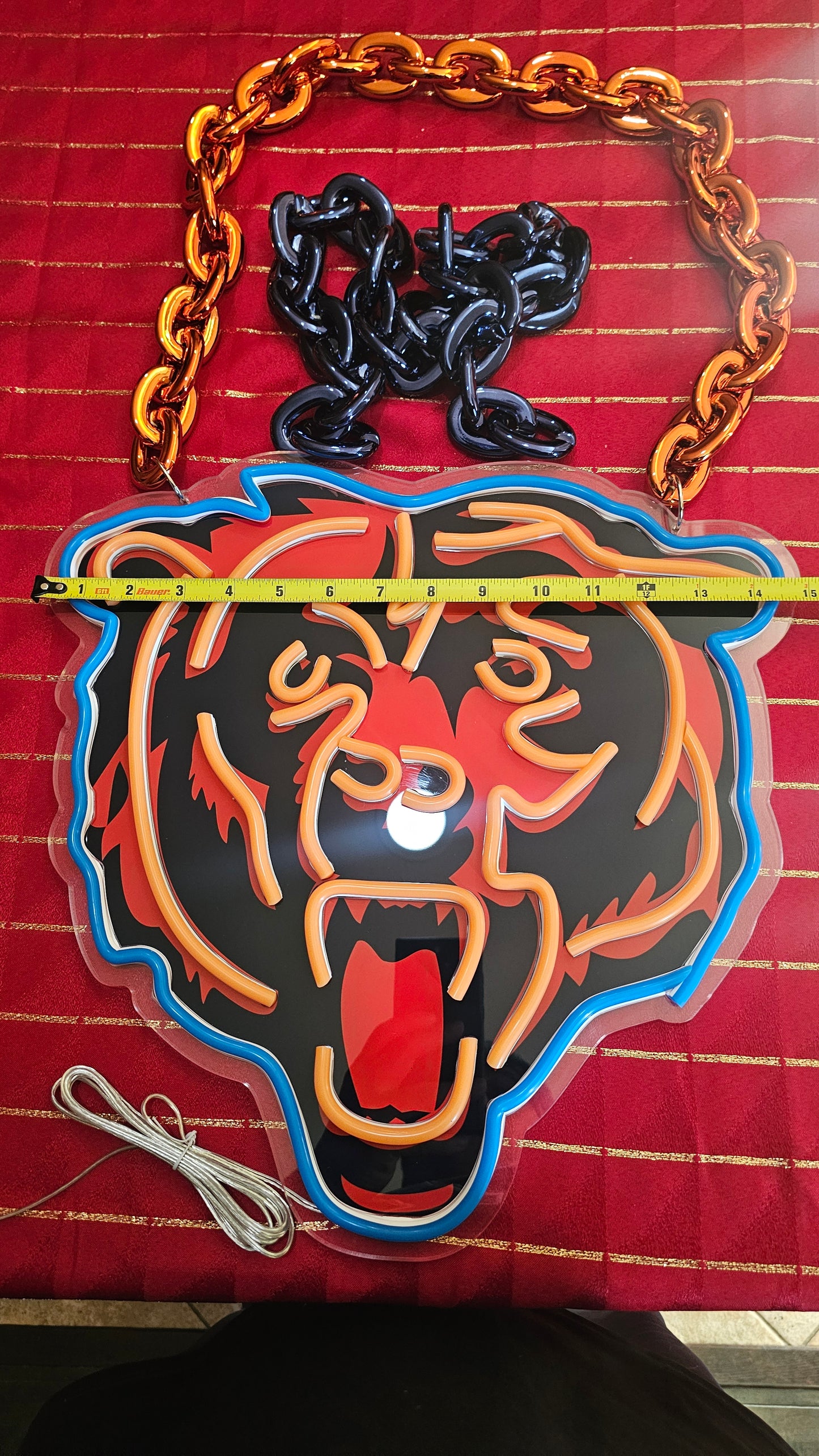 BEARS Head led chain sign 12v dual power with remote and dimmer