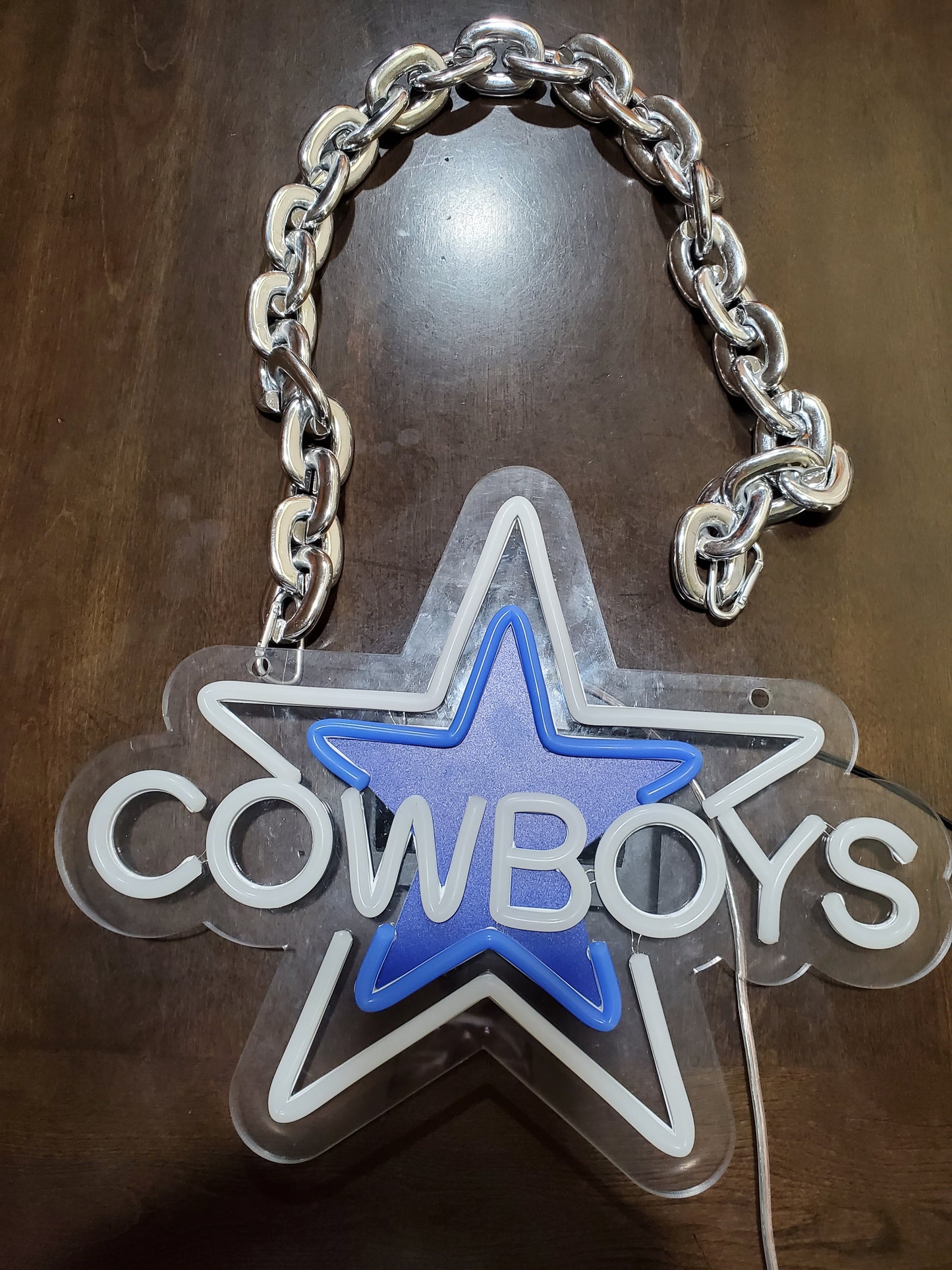 Light up star Cowboys star with cowboys LED Chain with remote and multi functions dimmer