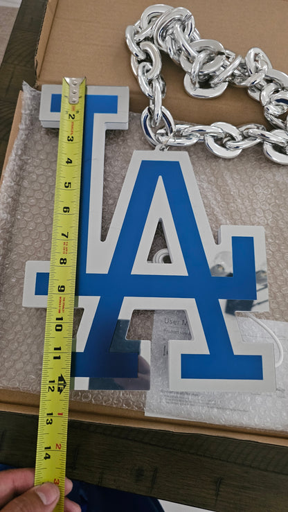 Infinity LED LA Dodgers chain 5v 12 x 9 usb 3 AA Battery necklace