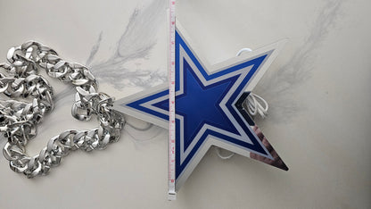 Cowboys 10 star LED Chain NECKLACE 5V silver chain