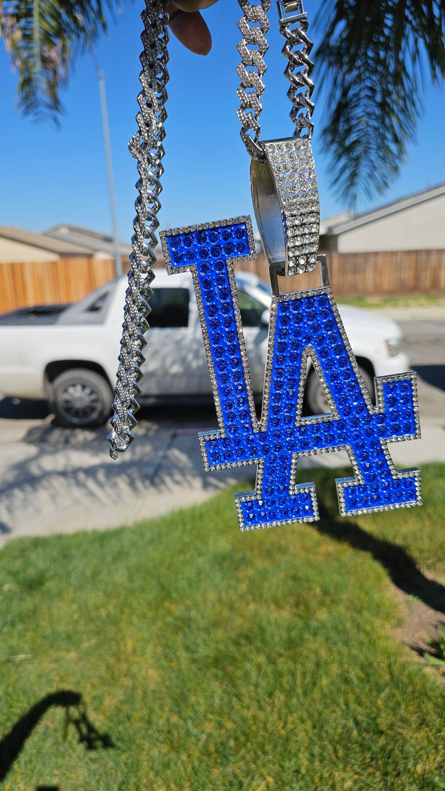 Bling chain pendant necklace LA chain