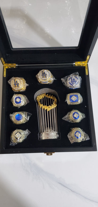 LA WORLD SERIES  RING collection 9 rings with trophy 55,59,63,65,81,88,20,24,25 replica
