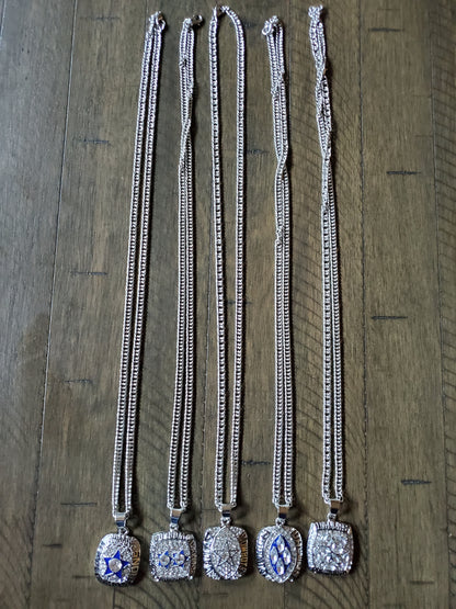 5 time superbowl champions cowboys necklace set 72,78,93,94,96
