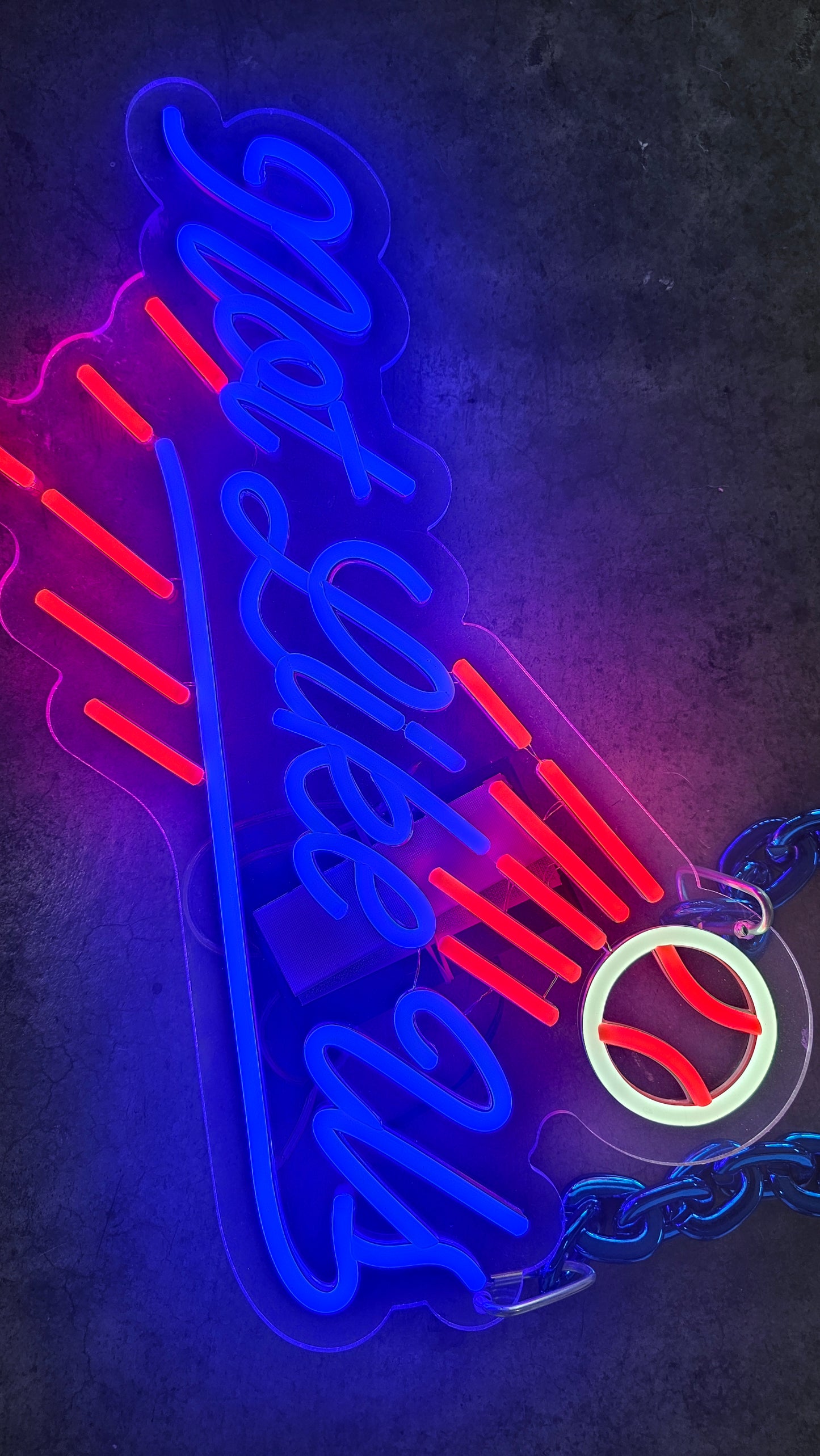 Not Like Us Shower LED Light-Up LA Dodgers chain 12v 17x20