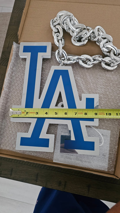 Infinity LED LA Dodgers chain 5v 12 x 9 usb 3 AA Battery necklace