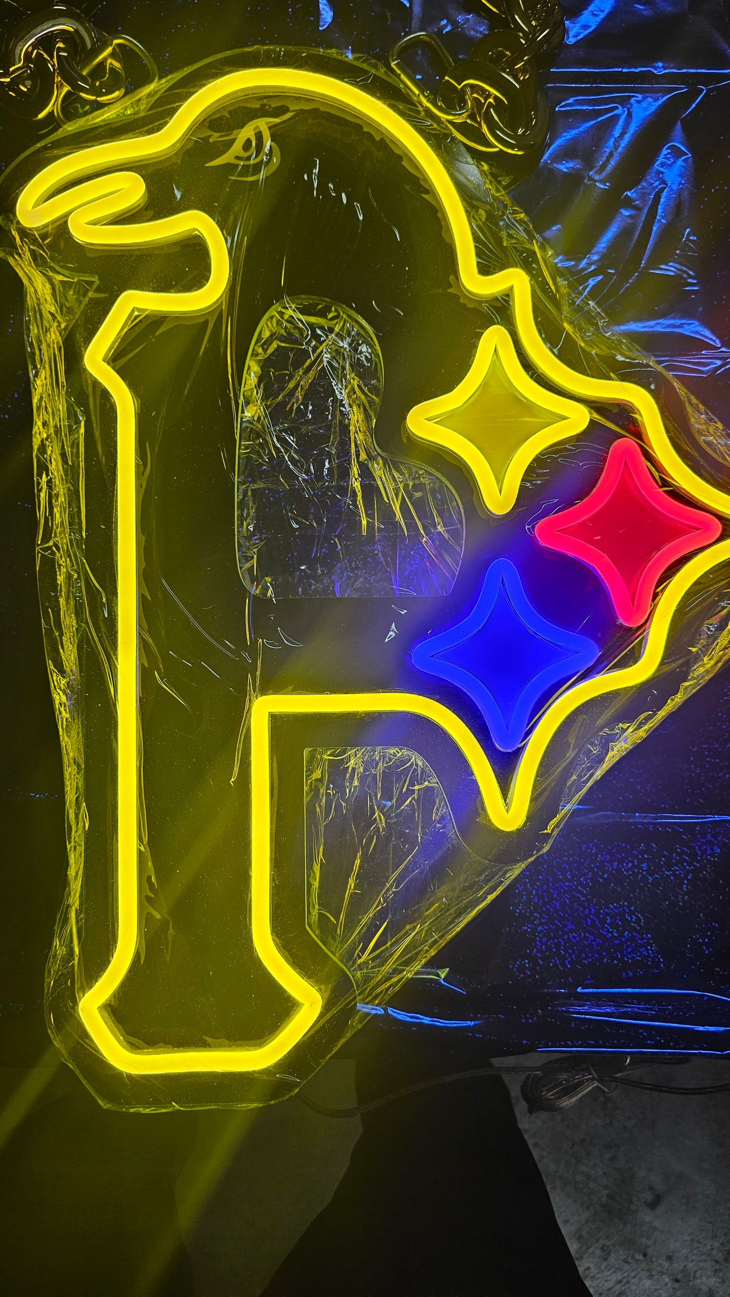 Pittsburgh steelers, penguins, pirates  FAN LED NECKLACE CHAIN or Wall  12v dual power with remote dimmer gold chain