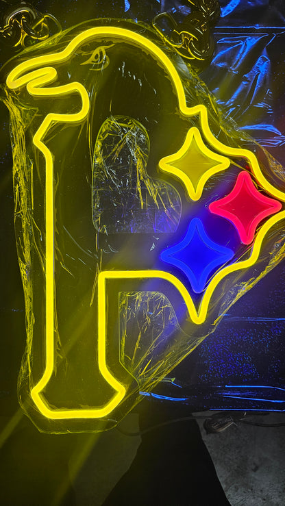 Pittsburgh steelers, penguins, pirates  FAN LED NECKLACE CHAIN or Wall  12v dual power with remote dimmer gold chain