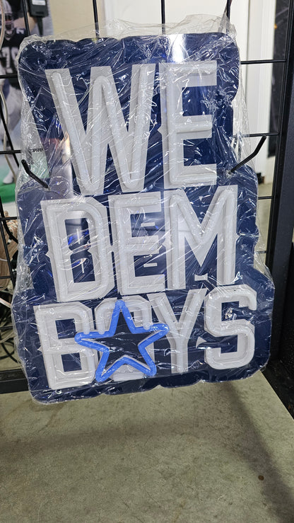 WE DEM BOYS Cowboys LED Chain NECKLACE 12v Dual Power with remote and dimmer 15 inches