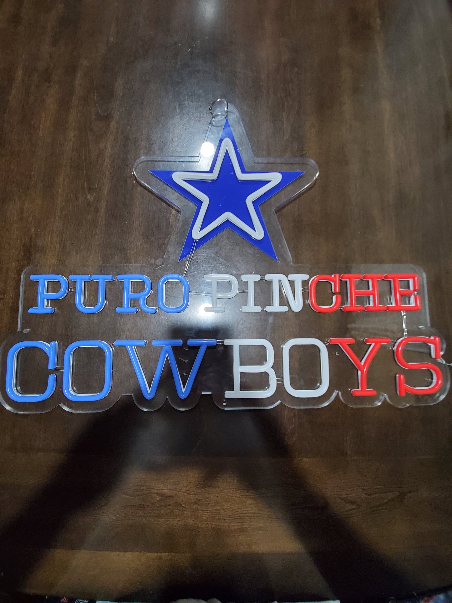 DALLAS COWBOYS PURO PINCHE COWBOYS TEXAS COLORS LED WALL Sign