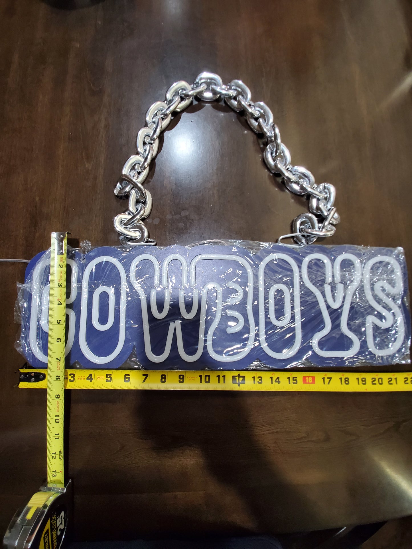 Light up Cowboys sign Chain necklace with cowboys LED Chain with remote and multi functions dimmer