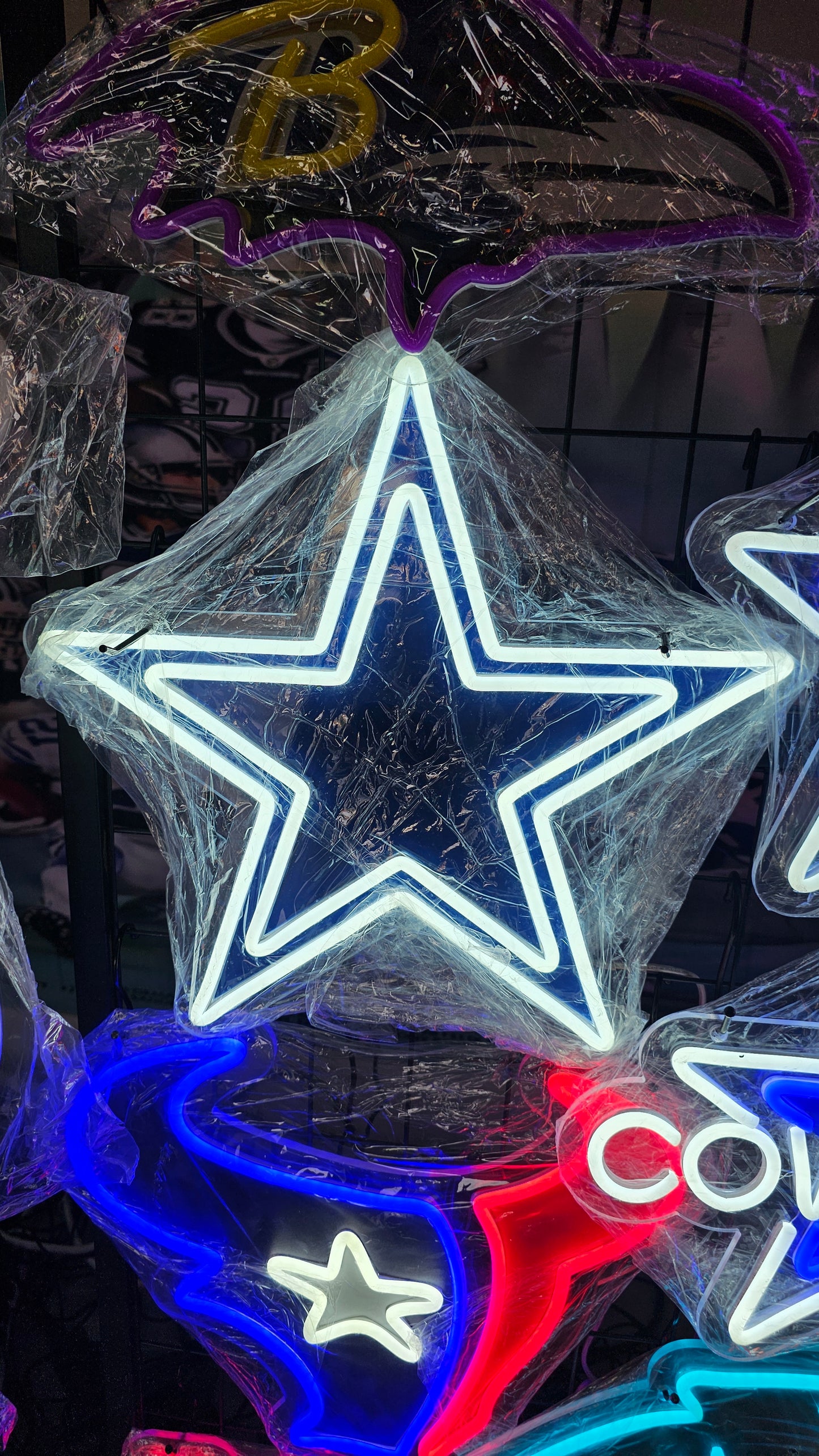 Light up star Cowboys star LED Chain NECKLACE 12v Dual Power with remote and dimmer 15 inches