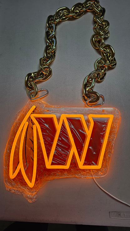 WASHINGTON W with feather led chain sign 5v