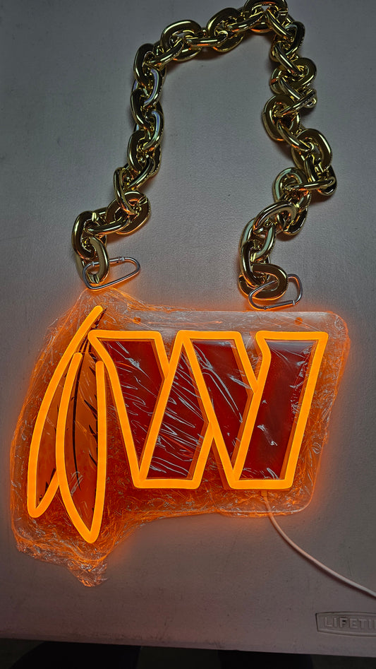 WASHINGTON W with feather led chain sign 5v