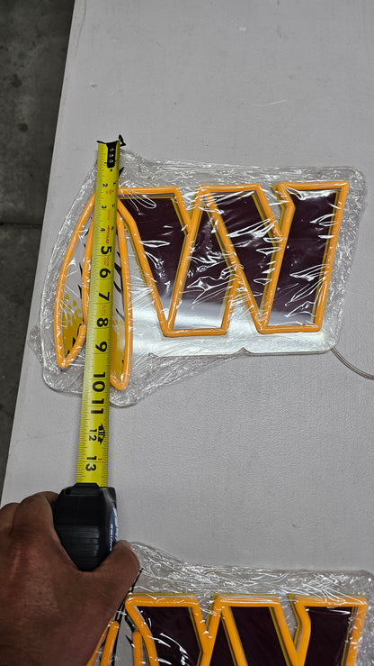 WASHINGTON W with feather led chain sign 13x12 12v dual power with remote and dimmer