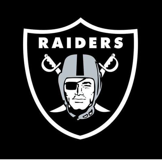 Raiders shield flag 8 X 12 black