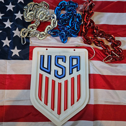 United States National Team led soccer Logo necklace chain